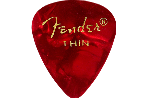 Premium Celluloid 351 Shape Picks, Thin, Red Moto, 144-Pack