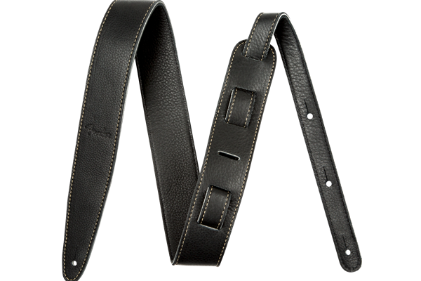 Artisan Crafted Leather Strap, Black, 2"