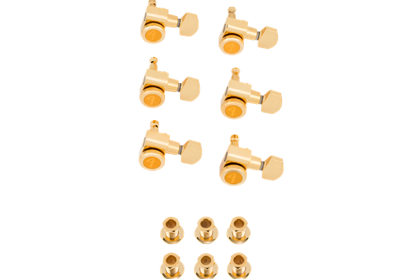 Locking Stratocaster®/Telecaster® Staggered Tuning Machines (Gold) (6)
