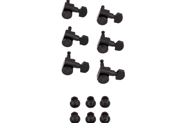 Locking Stratocaster®/Telecaster® Staggered Tuning Machines (Black) (6)