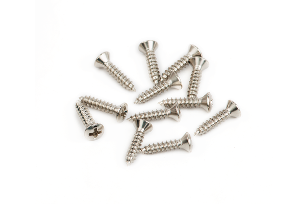 Pickguard/Vintage Bridge Cover Screws, Sheet Metal, 4 X 1/2", Oval Head (12)