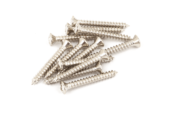 Vintage-Style Bass/Telecaster® Bridge/Strap Button Mounting Screws (12) (Phillips head) (Nickel)