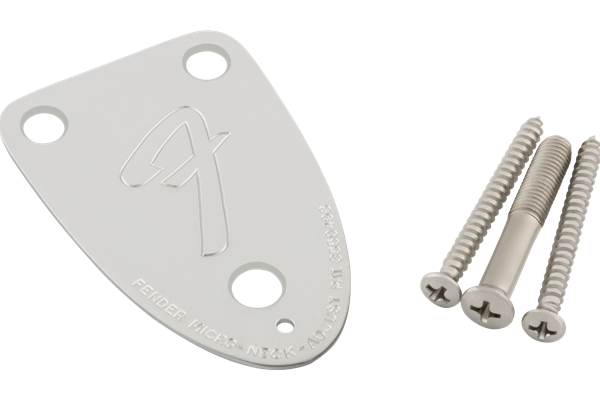 '70s Vintage-Style 3-Bolt "F" Stamped Guitar Neck Plate, Chrome