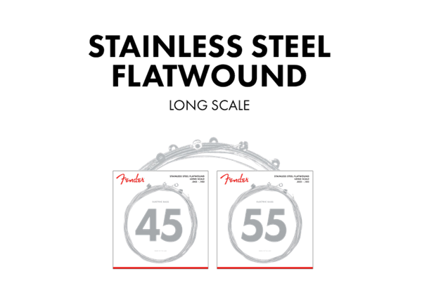 Stainless 9050's Bass Strings, Stainless Steel Flatwound, 9050L .045-.100 Gauges, (4)