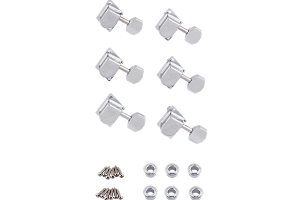 70s "F" Style Stratocaster®/Telecaster® Tuning Machines Chrome (6)
