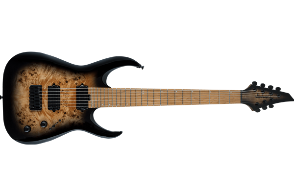 Pro Series Signature Misha Mansoor Juggernaut HT7P, Caramelized Maple Fingerboard, Black Burst Burl