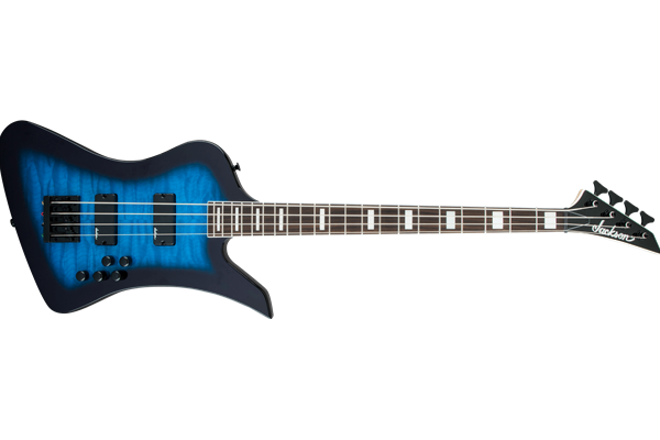 JS Series Kelly™ Bird JS3Q, Amaranth Fingerboard, Transparent Blue Burst