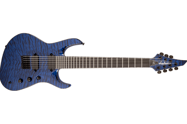 USA Signature Chris Broderick Soloist™ HT7, Ebony Fingerboard, Transparent Blue