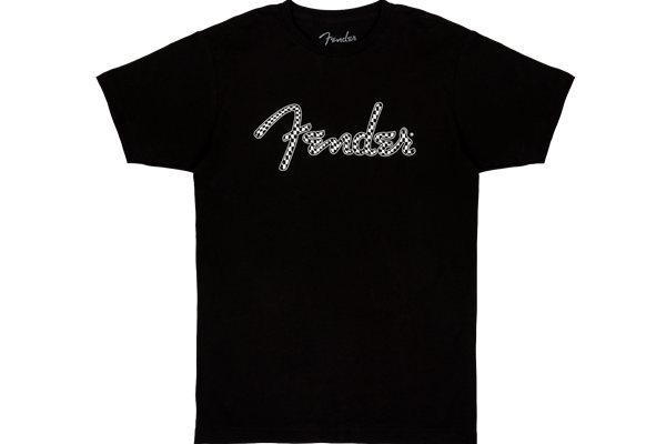 Fender® Spaghetti Logo Wavy Checker Tee, B&W Checker, M
