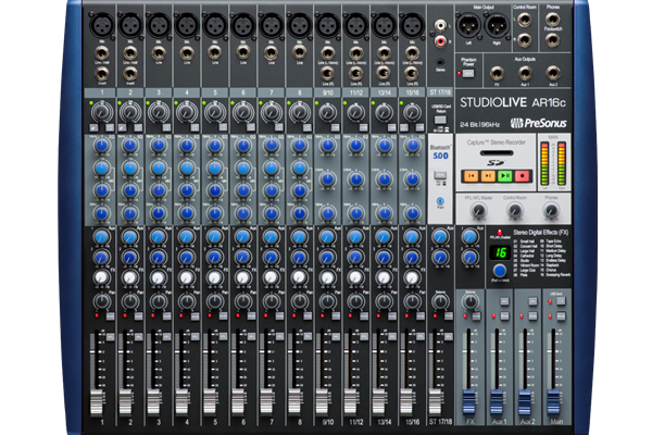 PreSonus® StudioLive® AR16c Analog Mixer, Blue, 230-240V UK