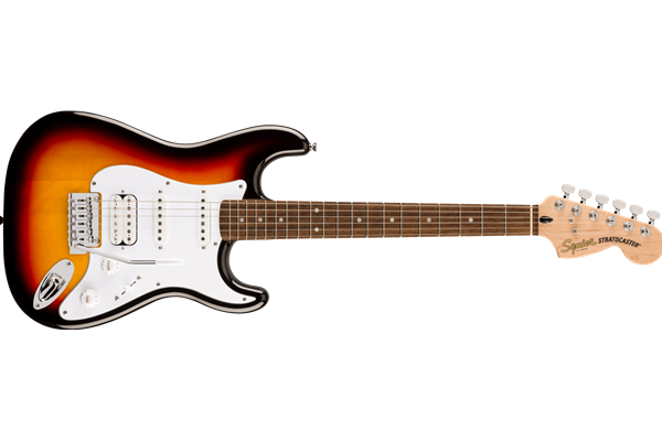Affinity Series® Stratocaster® Junior HSS, Laurel Fingerboard, White Pickguard, 3-Color Sunburst