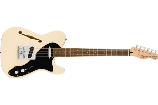 Affinity Series® Telecaster® Thinline, Laurel Fingerboard, Black Pickguard, Olympic White