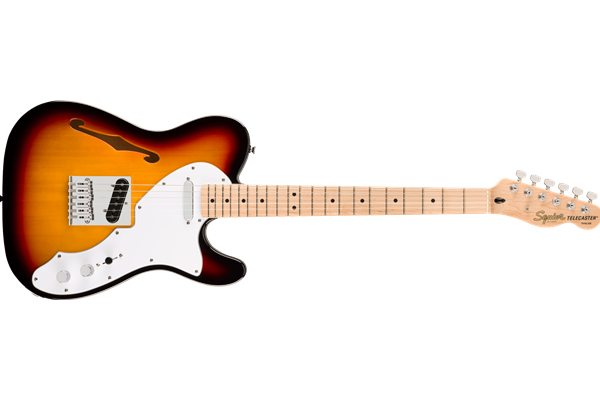 Affinity Series® Telecaster® Thinline, Maple Fingerboard, White Pickguard, 3-Color Sunburst