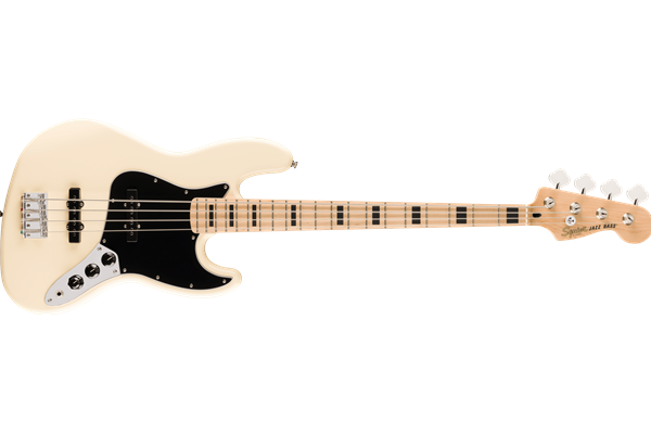 Affinity Series® Active Jazz Bass®, Maple Fingerboard, Black Pickguard, Olympic White