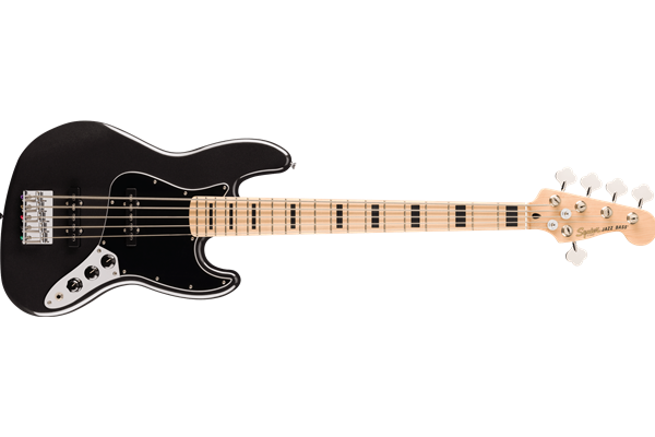 Affinity Series® Active Jazz Bass® V, Maple Fingerboard, Black Pickguard, Black Metallic