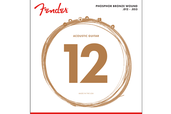 Phosphor Bronze Acoustic Guitar Strings, Ball End, 60L .012-.053 Gauges, (6)