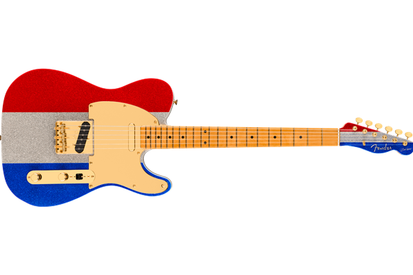 Buck Owens Telecaster®, Maple Fingerboard, Red, Silver and Blue Sparkle