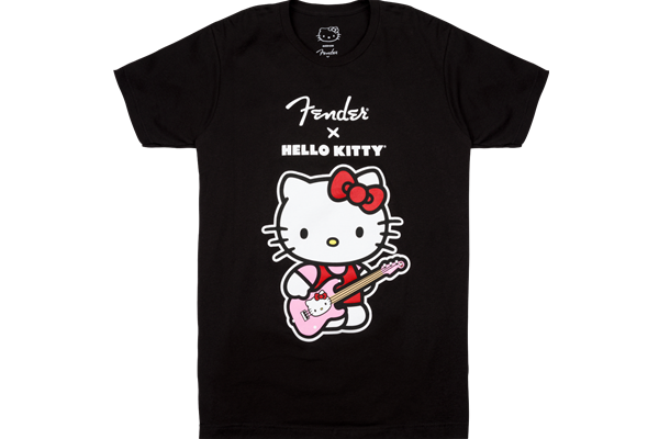 Fender® x Hello Kitty® Black Front Logo Tee, XL