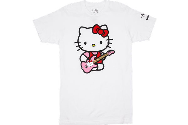 Fender® x Hello Kitty® White Sleeve Hit Logo Tee, M