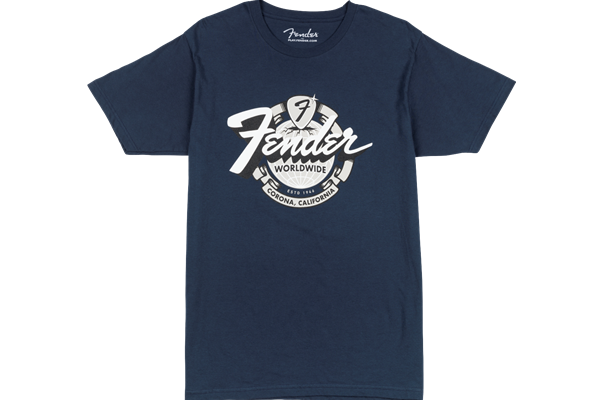 Fender® World Wide Tee, Vintage Navy, XXL