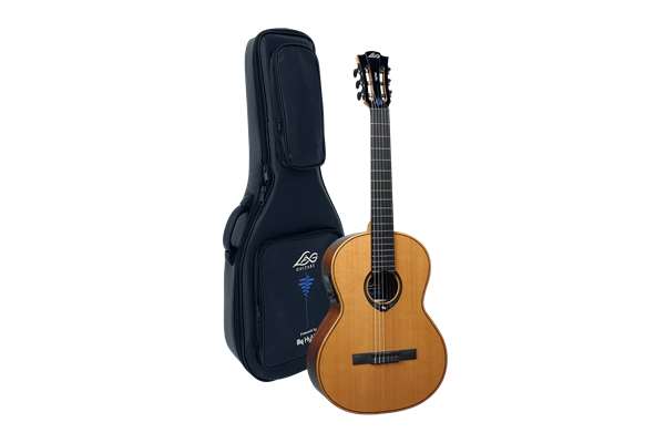 Lag CHV15E Hyvibe Nylon 6-String RH 4/4 Classical Electric Guitar with Luxury Gigbag-Natural cnv-15e