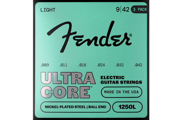 1250 Ultracore™ Guitar Strings, Nickel Plated Steel, Ball End, 1250L Gauges .009-.042, (6) 3-Pack