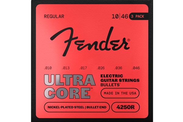 4250 Ultracore™ Guitar Strings, Nickel Plated Steel, Bullet End, 4250R Gauges .010-.046, (6) 3-Pack