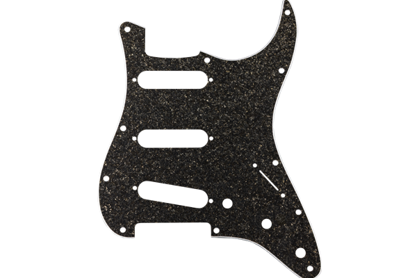 Hybrid Glass/Glitter Stratocaster® S/S/S Pickguard, Dark Gray Sparkle