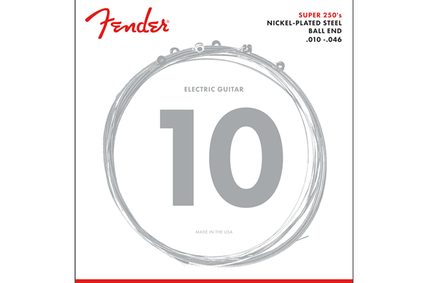 Super 250 Guitar Strings, Nickel Plated Steel, Ball End, 250R Gauges .010-.046, (6)