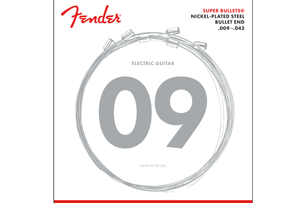Super Bullet® Strings, Nickel Plated Steel, Bullet End, 3250L Gauges .009-.042, (6)