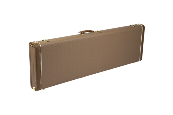 G&G Deluxe Jazz Bass® Hardshell Case, Brown with Gold Plush Interior