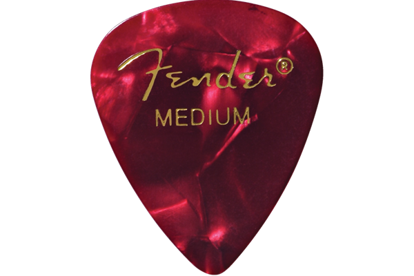 Premium Celluloid 351 Shape Picks, Medium, Red Moto, 12-Pack