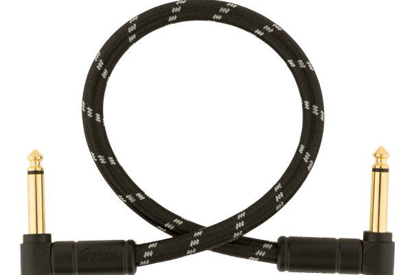 Deluxe Series Instrument Cable, Angle/Angle, 1', Black Tweed