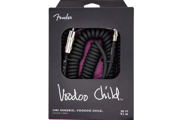 Hendrix™ Voodoo Child™ Coil Instrument Cable, Straight/Angle, 30', Black