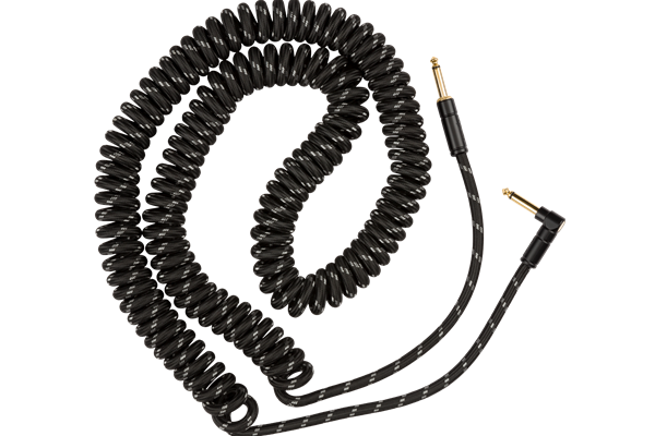 Deluxe Coil Cable, 30', Black Tweed