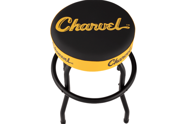 Charvel® Toothpaste Logo Barstool, Black and Yellow, 24"