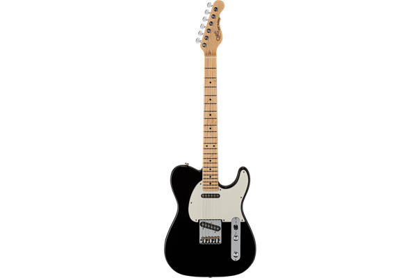 G&L Fullerton Deluxe ASAT Classic Jet Black with Maple Fingerboard, 3-ply Parchment Pickguard, Alder