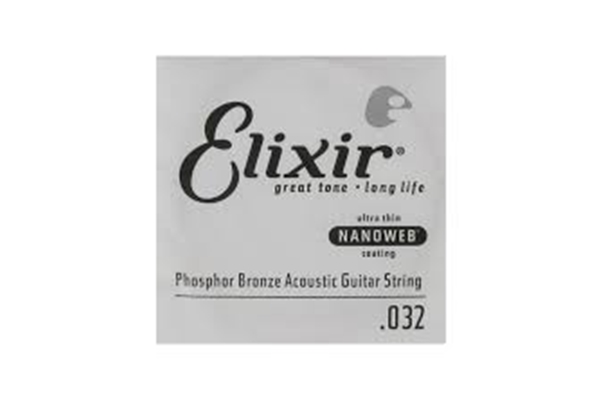 Elixir Phosphor Bronze Acoustic Guitar String with Nanoweb Coating - .032