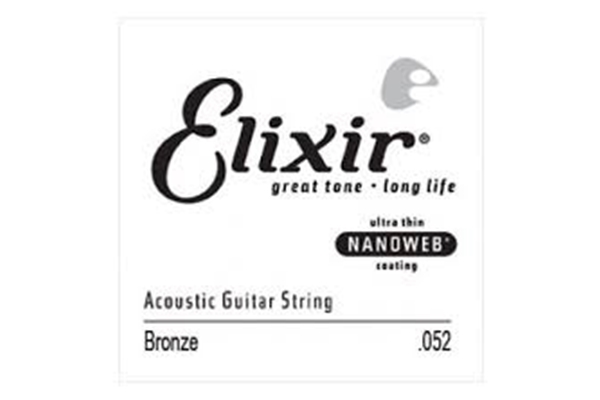 Elixir 80/20 Bronze Acoustic Guitar String with Nanoweb Coating - .052