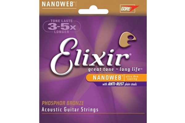 Elixir Medium Acoustic Phosphor Bronze With Nanoweb Coating (.013 - .056)