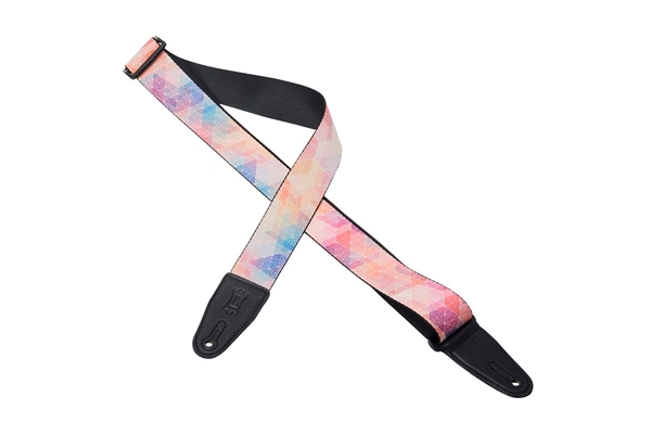 Levy's 2" polyester guitar strap with sublimation-printed design, Geometric Pastel Print