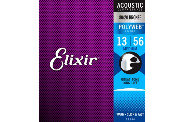 Elixir Acoustic Medium 12-53 80/20 Bronze with Polyweb Coating
