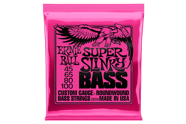 Ernie Ball Super Slinky Roundwound Bass String Set, 45-100