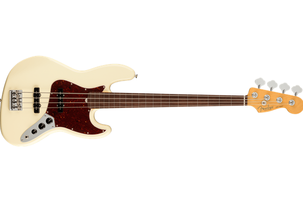 American Professional II Jazz Bass® Fretless, Rosewood Fingerboard, Olympic White