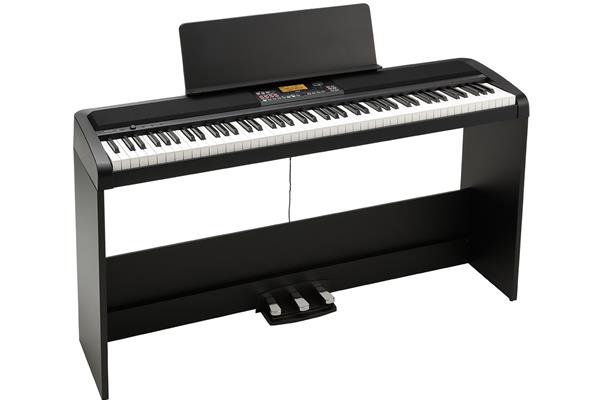 Korg 88-Key NH Arranger Piano with Speakers, 120 voice polyphony, Stand & 3 Pedals