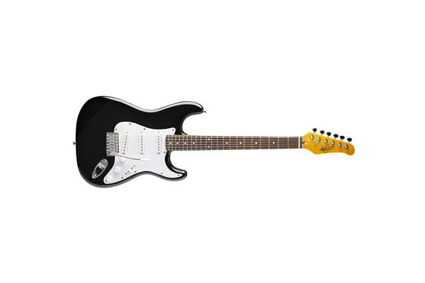 Oscar Schmidt Solid Body Strat Style Electric Guitar, Black