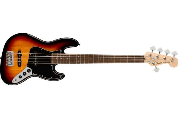 Affinity Series® Jazz Bass® V, Laurel Fingerboard, Black Pickguard, 3-Color Sunburst