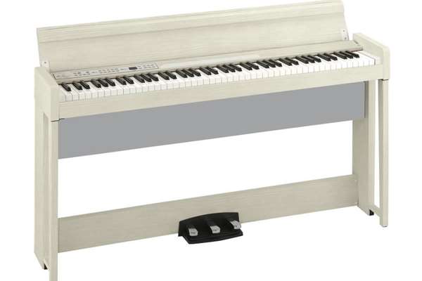 Korg 88-Key RH3 Kronos Concert Piano with Bluetooth Audio Playing & Wooden Bench, White