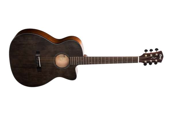 Cort Core Series Spruce Acoustic Guitar With Case, Open Pore Trans Black