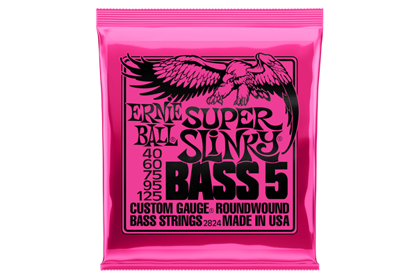 Ernie Ball Super Slinky Roundwound Bass Strings, 40-125, 5 String Set